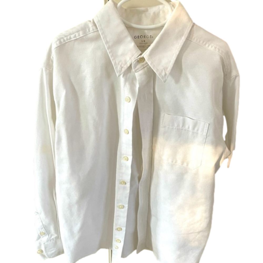 🌿George boys button down white shirt - size 10/12🌿